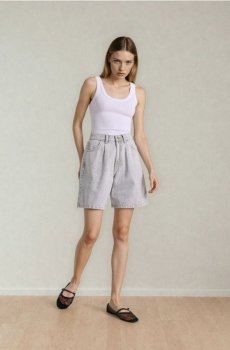 Джинсові бермуди - сірий