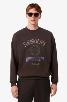 Мужская коричневая толстовка Коричневый M-L Lacoste SH5888SKB