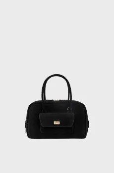 Женская черная замшевая сумка EZMEH Черный ONESIZE Sandro SFASA01649_Black