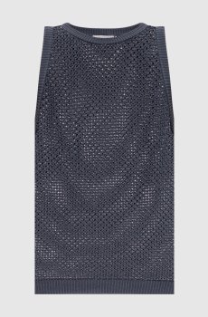 Серый ажурный топ