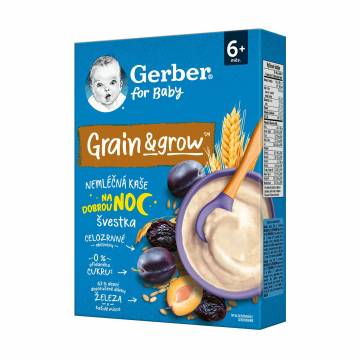 Детская сухая безмолочная быстрорастворимая каша Gerber Grain & Grow Овсяно-пшеничная с черносливом, c 6 месяцев, 200 г Детская сухая безмолочная быстрорастворимая каша Gerber Grain & Grow Овсяно-пшеничная с черносливом, c 6 месяцев, 200 г