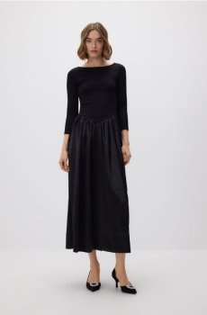 Reserved - Сукня з оздобленням низу - чорний - 979GA-99X