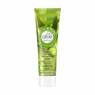 Глицериновый крем для рук и ногтей Eveline Cosmetics Glicerini Bio Оливки и масло ши, 100 мл Глицериновый крем для рук и ногтей Eveline Cosmetics Glicerini Bio Оливки и масло ши, 100 мл