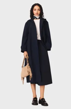 Женский темно-синий плащ Синий 34 MAJE MFPOU01429_Navy