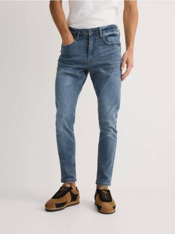 Reserved - Джинси skinny з ефектом виварювання - indigo jeans - YQ350-57J Reserved - Джинси skinny з ефектом виварювання - indigo jeans - YQ350-57J