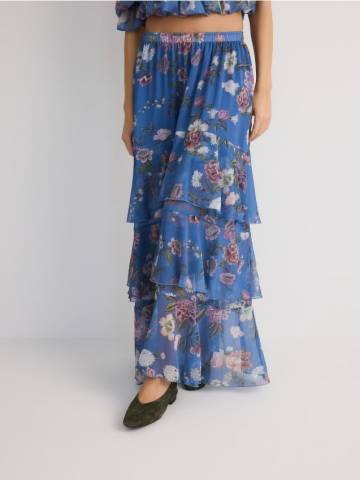 Reserved - Максіспідниця з оборками - різнобарвний - YN711-MLC