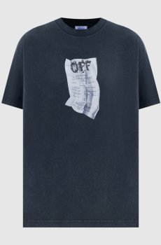 Синяя футболка с принтом Receipt