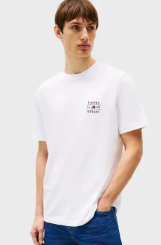 Мужская белая футболка HILFIGER STACK TEE Белый XL Tommy Hilfiger MW0MW38622