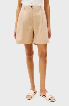 Женские бежевые шорты LIGHT CO PLEATED Бежевый 36 Tommy Hilfiger WW0WW44764