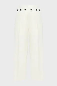 Женские белые шерстяные брюки Белый 32 BOSS 50553938;118