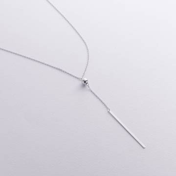 Серебряное колье - галстук "Шарик" 908-01360 Серебряное колье - галстук "Шарик" 908-01360