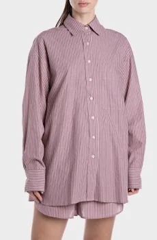 Женская розовая рубашка в полоску Розовый M Replay W2170 .000.52758