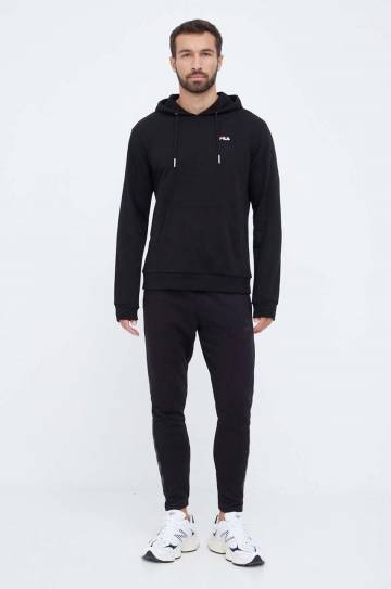 Кофта Fila мужская цвет чёрный с капюшоном однотонная Кофта Fila мужская цвет чёрный с капюшоном однотонная