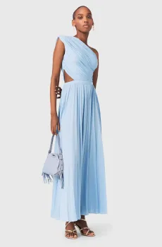 Женское голубое плиссированное платье Голубой 40 MAJE MFPRO04617_Blue Sky