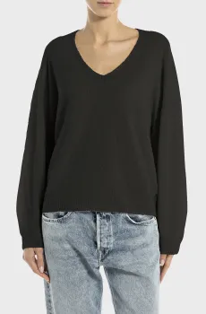 Женский черный пуловер Черный M Replay DK3910.000.G23918