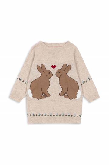 Детское платье с примесью шерсти Konges Sløjd ELI KNIT DRESS цвет бежевый mini прямое KS101494 Детское платье с примесью шерсти Konges Sløjd ELI KNIT DRESS цвет бежевый mini прямое KS101494