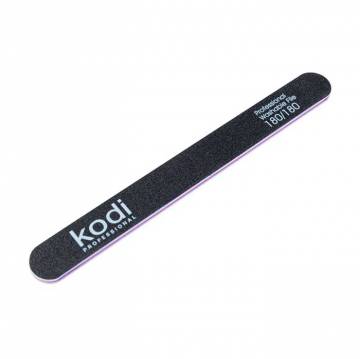 Пилка для ногтей Kodi Professional 180/180 грит прямая, черная, 178*19*4 мм Пилка для ногтей Kodi Professional 180/180 грит прямая, черная, 178*19*4 мм