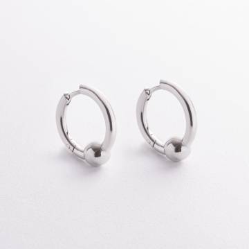Серебряные серьги - кольца "Шарики" 7360 Серебряные серьги - кольца "Шарики" 7360