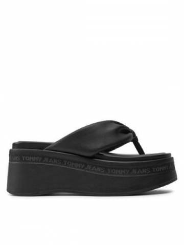 Tommy Jeans Вєтнамки Tjw Wedge Sandal EN0EN02457 Чорний Tommy Jeans Вєтнамки Tjw Wedge Sandal EN0EN02457 Чорний