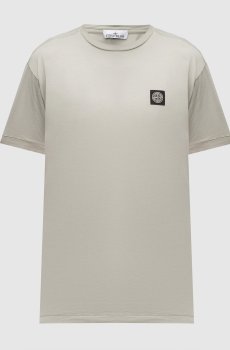 Футболка цвета хаки с нашивкой логотипа