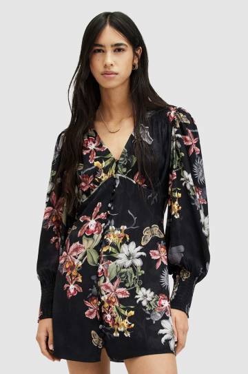 Платье AllSaints AUDEN SANIBEL цвет чёрный mini прямое Платье AllSaints AUDEN SANIBEL цвет чёрный mini прямое