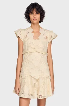 Женское бежевое платье Бежевый 36 Sandro SFPRO04842_Ecru