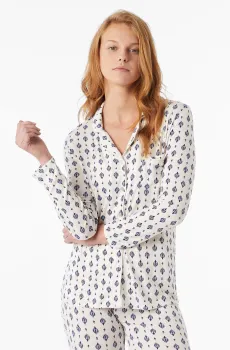 Женская белая рубашка с узором SOSTRATE Белый S Etam 6537689