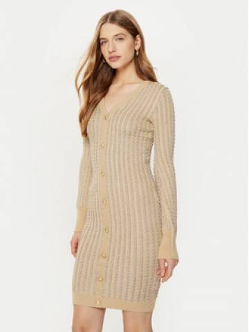 Guess Трикотажна сукня W5RK09 Z3KT0 Бежевий Bodycon Fit Guess Трикотажна сукня W5RK09 Z3KT0 Бежевий Bodycon Fit