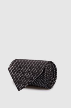 Черный галстук из шелка с люрексом