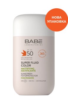 Солнцезащитный супер флюид ВВ BABE Laboratorios Super Fluid Color SPF 50 с тонирующим и матирующим эффектом, 50 мл