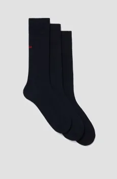 Мужские темно-синие носки (3 пары) Синий 43-46 HUGO 50493253;401