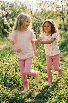 Бавовняні футболки з декоративними рюшами 2 pack - різнобарвний