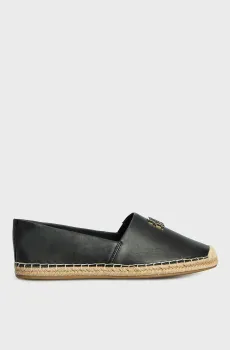 Женские черные кожаные эспадрильи TH LOGO LEATHER ESPADRILLE Черный 40 Tommy Hilfiger FW0FW08540