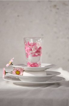 Склянка з подвійним дном і квітами - рожевий