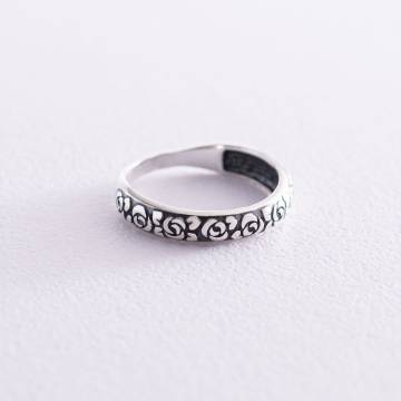 Серебряное кольцо "Розы" с чернением 112540 Серебряное кольцо "Розы" с чернением 112540