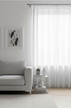 Однотонна штора на тасьмі - білий