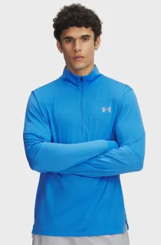 Мужской голубой лонгслив UA LAUNCH 1/4 ZIP Голубой M Under Armour 6005542-402