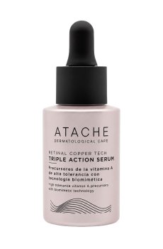 Ночная омолаживающая сыворотка для лица Atache Retinal Copper Tech Triple Action Serum с ретиналем и пептидами меди, 30 мл