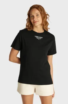 Женская черная футболка FLOWERS TEE Черный XS Tommy Jeans DW0DW21341