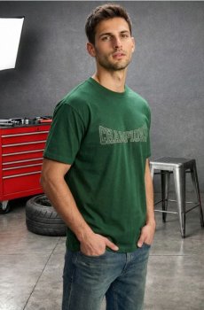 Бавовняна футболка з написом - зелений