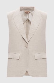 Серый жакет из льна с люрексом