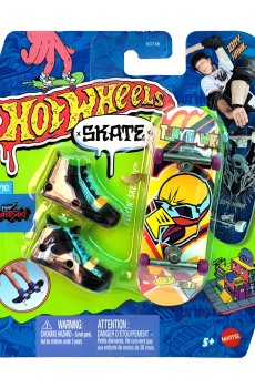 Игровой набор Hot Wheels Скейт и обувь для пальчиков, Feelin Sketchy, черный, от 5 лет (HGT46)