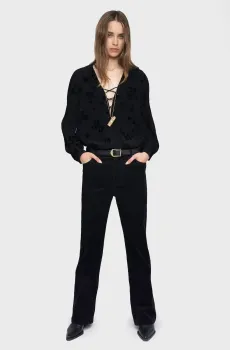 Женские черные вельветовые брюки Evy Черный 38 ZADIG&VOLTAIRE WWPA01858_BLACK