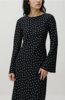 Reserved - Максі сукня в горошок - чорний - 465IM-99X