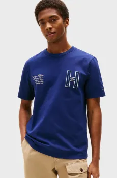 Мужская синяя футболка VARSITY HILFIGER Синий L Tommy Hilfiger MW0MW39364