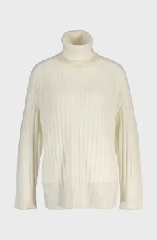 Женский белый шерстяной гольф RIBBED TURTLENECK Белый S Gant 4805397
