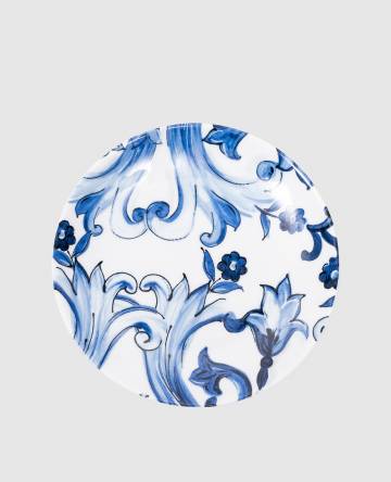 Набор белых фарфоровых десертных тарелок в принт Blu Mediterraneo. Набор белых фарфоровых десертных тарелок в принт Blu Mediterraneo.