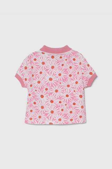 Детское поло United Colors of Benetton цвет розовый с воротником