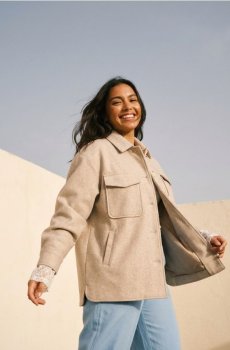 Сорочка-куртка типу shacket - нюдовий