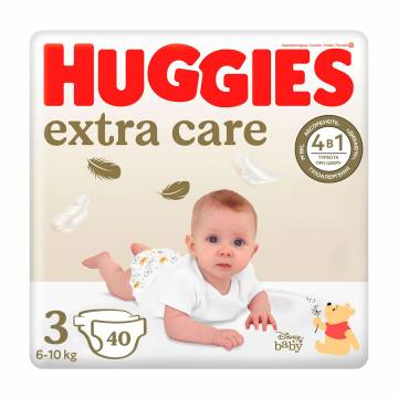 Подгузники Huggies Extra Care Jumbo размер 3 (6-10 кг), 40 шт Подгузники Huggies Extra Care Jumbo размер 3 (6-10 кг), 40 шт